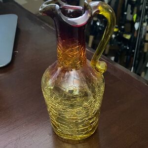 Amber Glass Art Vase